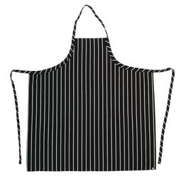 Chef Works Premium Woven Bib Apron Black and White Stripe alternative