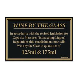 Beaumont 125ml &amp; 175ml Wine Law Sign 170x110mm