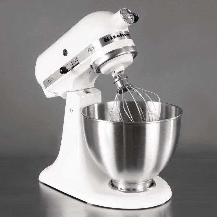 KitchenAid K45 Classic Tilt-Head Stand Mixer 4.3Ltr White 5K45SSBWH ...