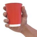Fiesta Recyclable Coffee Cups Ripple Wall Red 340ml / 12oz additional 6