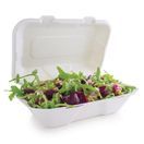 Vegware VA-SH89 Compostable Bagasse Clamshell Hinged Meal Boxes 228mm additional 3
