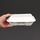 Vegware VA-SH89 Compostable Bagasse Clamshell Hinged Meal Boxes 228mm additional 9