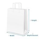 Medium White Paper Carrier Bags Tape Handle 22cm x 25cm x 11cm additional 2
