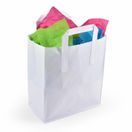 Medium White Paper Carrier Bags Tape Handle 22cm x 25cm x 11cm additional 1