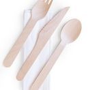 Compostable Wooden Cutlery Pack (Knife, Fork, Napkin &amp; Spoon) additional 1