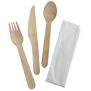 Compostable Wooden Cutlery Pack (Knife, Fork, Napkin &amp; Spoon) additional 2