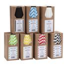 Beaumont Black &amp; White Stripped Bore Paper Straw 8 Inch 6mm additional 2