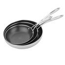 Vogue Tri-Shield Stainless Steel Frying Pan with Clad Coating 20cm additional 5