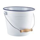 Enamel Bucket White with Blue Rim 22cm Dia additional 1