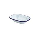 Enamel Rectangular Pie Dish White &amp; Blue 16cm additional 1