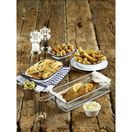 Enamel Rectangular Pie Dish White &amp; Blue 16cm additional 4