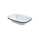 Enamel Rectangular Pie Dish White &amp; Blue 18cm additional 1