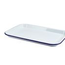 Enamel Serving Tray White with Blue Rim 33.5x23.5x2.2cm additional 1