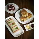 Genware Porcelain Rounded Rectangular Plate 24.5 x 12.5cm/ 9.75 x 5" additional 4