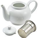 Genware Porcelain Teapot with Infuser 45cl/ 15.75oz additional 1
