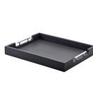 GenWare Solid Black Butlers Tray with Metal Handles 50 x 39.5cm additional 1