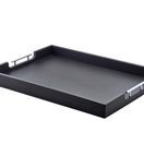GenWare Solid Black Butlers Tray with Metal Handles 65 x 49cm additional 1