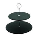 Genware Slate 2-Tier Cake Stand 20/25cm additional 1