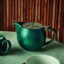 GenWare Porcelain Matt Teal Teapot with Stainless Steel Lid &amp; Infuser 50cl/ 17.6oz additional 2