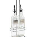 Square Glass Oil &amp; Vinegar With Chrome Stand additional 1