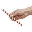 Fiesta Compostable Bubble Tea Straw Red &amp; White 12x210mm additional 3