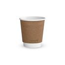 Vegware VDW-10 10oz Double Wall Brown Kraft Cup, 89-Series additional 1