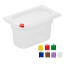 Hygiplas Click PP GN Container 1/9 with Lid &amp; 7 Colour Clips 100mm 0.85Ltr additional 2