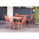 Bolero Amalfi Slatted Steel Side Chairs Terracotta additional 3