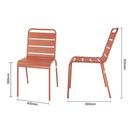 Bolero Amalfi Slatted Steel Side Chairs Terracotta additional 8