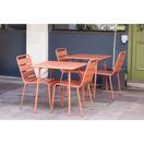 Bolero Amalfi Slatted Steel Square Folding Table Terracotta 700mm additional 3