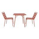 Bolero Amalfi Slatted Steel Square Folding Table Terracotta 700mm additional 6
