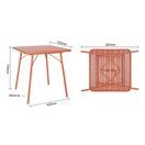 Bolero Amalfi Slatted Steel Square Folding Table Terracotta 700mm additional 8