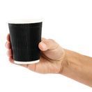 Fiesta Recyclable Coffee Cups Ripple Wall Black 225ml / 8oz additional 3