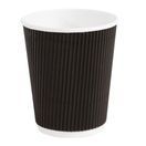 Fiesta Recyclable Coffee Cups Ripple Wall Black 225ml / 8oz additional 1