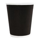 Fiesta Recyclable Coffee Cups Ripple Wall Black 225ml / 8oz additional 5