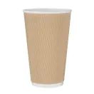 Fiesta Recyclable Coffee Cups Ripple Wall Kraft 455ml / 16oz additional 1