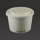 Vegware VLID115S Compostable Hot Food Pot Flat Lids 350ml / 12oz and 455ml / 16oz additional 5