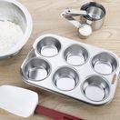 Vogue Stainless Steel Deep Muffin Tray 6 Cup additional 6