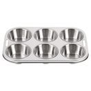 Vogue Stainless Steel Deep Muffin Tray 6 Cup additional 1