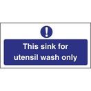 Vogue Utensil Wash Only Sign additional 1