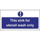 Vogue Utensil Wash Only Sign additional 2
