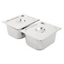 Vogue Stainless Steel Gastronorm Tray Set 2 x 1/2 with Lids additional 1