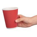Fiesta Recyclable Coffee Cups Ripple Wall Red 340ml / 12oz additional 5