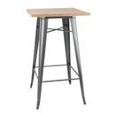 Bolero Bistro Bar Table with Wooden Top Gun Metal additional 1