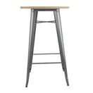 Bolero Bistro Bar Table with Wooden Top Gun Metal additional 3