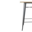 Bolero Bistro Bar Table with Wooden Top Gun Metal additional 4