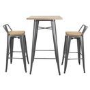 Bolero Bistro Bar Table with Wooden Top Gun Metal additional 7