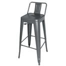 Bolero Bistro High Stool With Backrest Gun Metal additional 1
