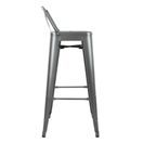 Bolero Bistro High Stool With Backrest Gun Metal additional 4