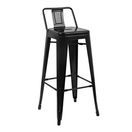 Bolero Bistro Steel High Stool with Backrest Black additional 3